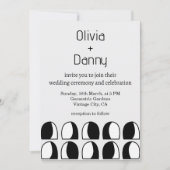 Zwart-wit geometrische eigentijdse bruiloft kaart (Voorkant)