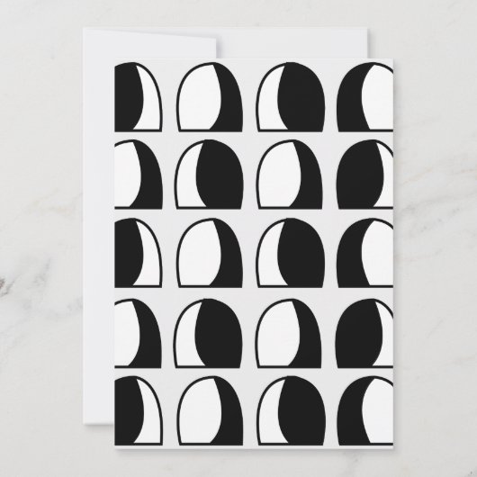 Zwart-wit geometrische eigentijdse bruiloft kaart (Achterkant)