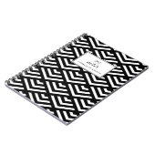 Zwart-wit geometrische golven gepersonaliseerd notitieboek (Linkerzijde)