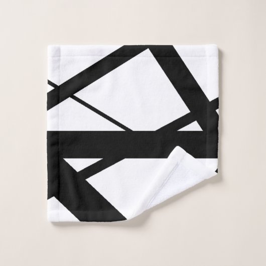 Zwart-wit Geometrische handdoekset Bad Handdoek (Wasdoekje)