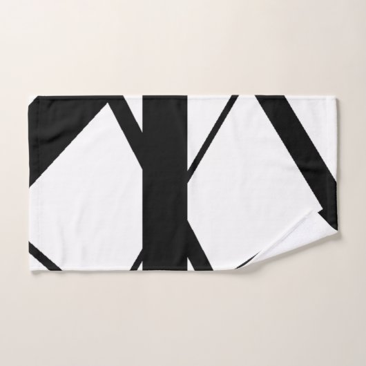 Zwart-wit Geometrische handdoekset Bad Handdoek (Handdoek)