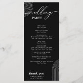 Zwart-wit Geometrische huwelijksceremonie Party Menu (Achterkant)