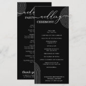 Zwart-wit Geometrische huwelijksceremonie Party Menu (Voorkant / Achterkant)