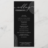 Zwart-wit Geometrische huwelijksceremonie Party Menu (Voorkant)