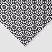 Zwart wit geometrische illusionpatroon tissuepapier (Detail)