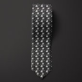 Zwart-wit geometrische katten stropdas