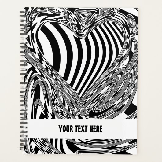 Zwart-wit geometrische kunst 12 planner (Voorkant)