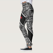 Zwart-wit geometrische kunst 2 leggings (Links)