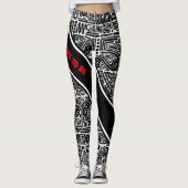 Zwart-wit geometrische kunst 2 leggings (Voorkant)