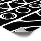 Zwart-wit geometrische kunst 2 poster (Hoek)