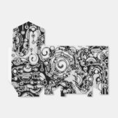 Zwart-wit geometrische kunst 3 bedankdoosjes (Uitgevouwen)