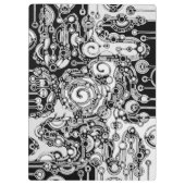 Zwart-wit geometrische kunst 3 klembord (Achterkant)