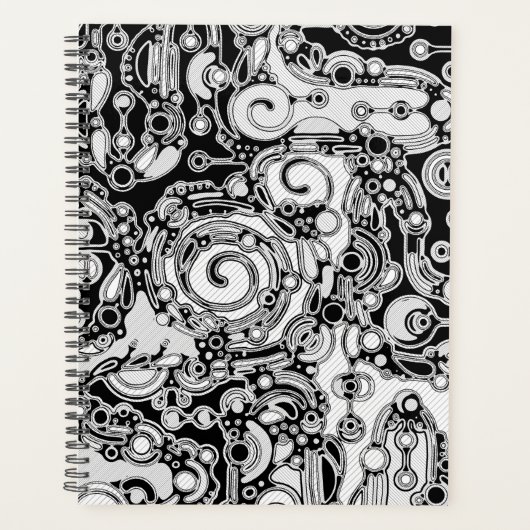 Zwart-wit geometrische kunst 3 planner (Voorkant)
