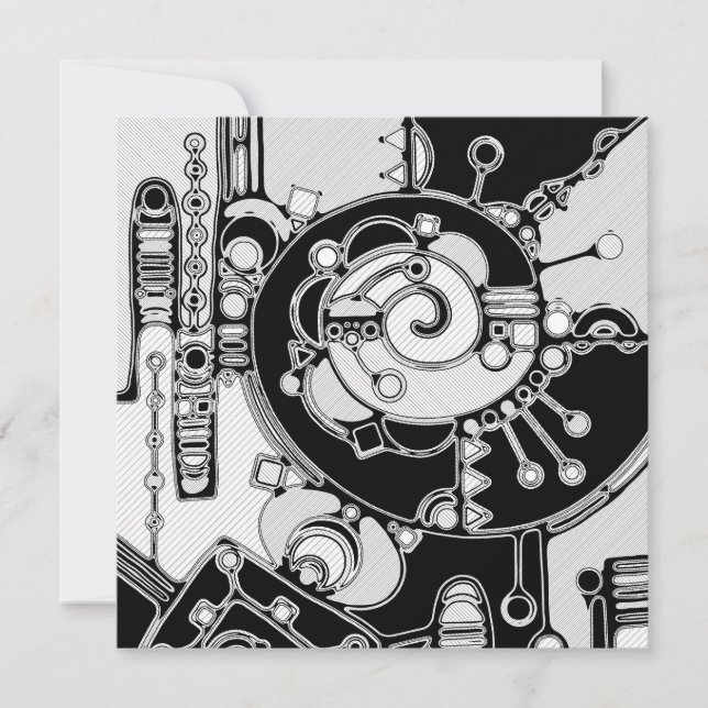 Zwart-wit geometrische kunst 4 (Voorkant)