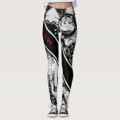 Zwart-wit geometrische kunst 4 leggings (Voorkant)