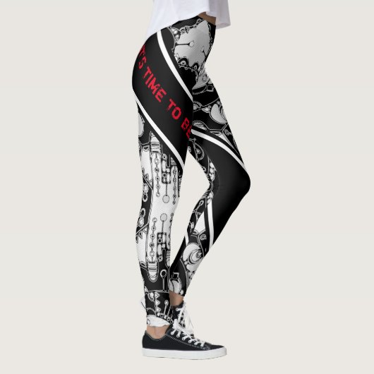 Zwart-wit geometrische kunst 4 leggings (Rechts)