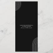 Zwart-wit Geometrische lijn Art Eenvoudig menu (Achterkant)