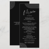 Zwart-wit Geometrische lijn Art Eenvoudig menu (Voorkant / Achterkant)