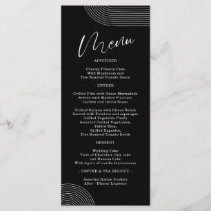 Zwart-wit Geometrische lijn Art Eenvoudig menu