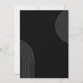 Zwart-wit Geometrische Lijn Minimale Bruiloft Kaart (Achterkant)