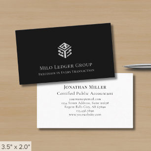 Zwart-wit geometrische Logo Visitekaartje