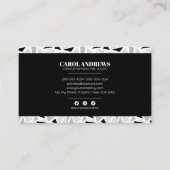 Zwart & Wit Geometrische Make-up Artiest Wimpers B Visitekaartje (Voorkant)