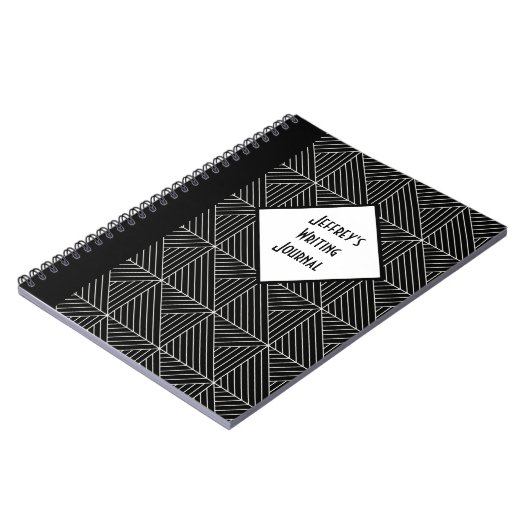  zwart-wit geometrische notitieboek (Linkerzijde)