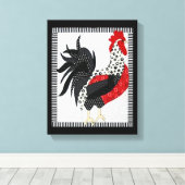 Zwart-wit Geometrische Rooster 11" x 14" Canvas Afdruk (Insitu (Houten vloer))