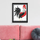 Zwart-wit Geometrische Rooster 11" x 14" Canvas Afdruk (Insitu (Woonkamer))