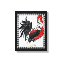 Zwart-wit Geometrische Rooster 11" x 14"