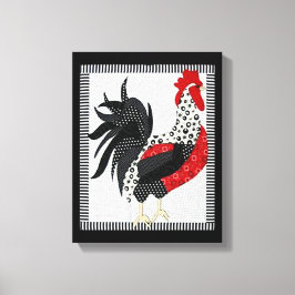Zwart-wit Geometrische Rooster 11" x 14" Canvas Afdruk