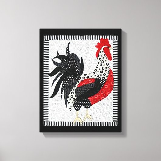 Zwart-wit Geometrische Rooster 11" x 14" Canvas Afdruk (Voorkant)
