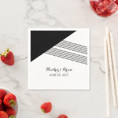 Zwart wit geometrische strippapier Napkins Servetten (Insitu)