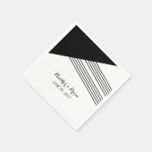 Zwart wit geometrische strippapier Napkins Servetten (Hoek)