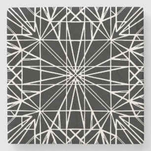 Zwart-wit geometrische symmetrie stenen onderzetter