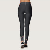 Zwart-wit Geometrische tekst Leggings (Achterkant)
