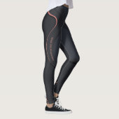 Zwart-wit Geometrische tekst Leggings (Rechts)