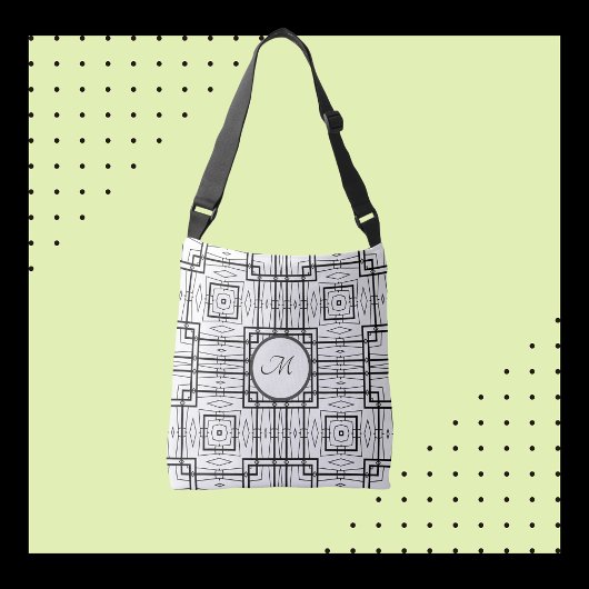 Zwart-wit geometrische vierkanten of schouder crossbody tas