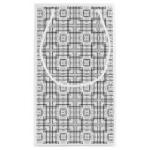 Zwart-wit geometrische vierkanten patroon Gift Bag Klein Cadeauzakje (Achterkant)