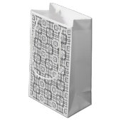 Zwart-wit geometrische vierkanten patroon Gift Bag Klein Cadeauzakje (Achterkant Gekanteld)