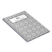 Zwart-wit Geometrische vierkanten Patroon Spiraal Notitieboek (Rechterzijde)