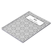 Zwart-wit Geometrische vierkanten Patroon Spiraal Notitieboek (Linkerzijde)
