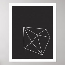 Zwart-wit Geometrische vorm Poster 1