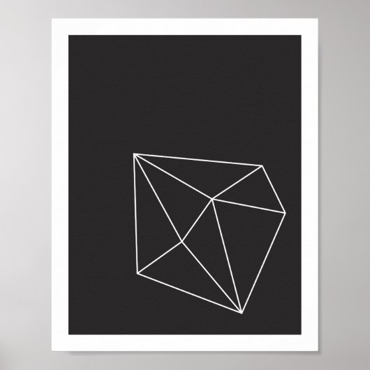Zwart-wit Geometrische vorm Poster 1 (Voorkant)