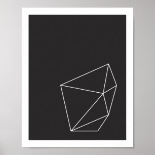 Zwart-wit Geometrische vorm Poster 2