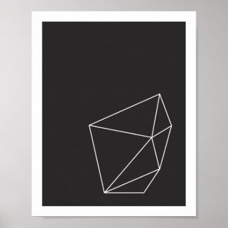 Zwart-wit Geometrische vorm Poster 2