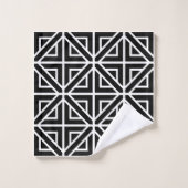 Zwart-wit geometrische vormen bad handdoek (Wasdoekje)