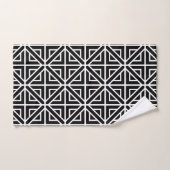 Zwart-wit geometrische vormen bad handdoek (Handdoek)