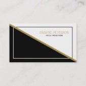 Zwart-wit geometrische vormen gouden streep visitekaartje (Voorkant)