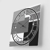 Zwart-wit geometrische vormen vierkante klok (Hoek)